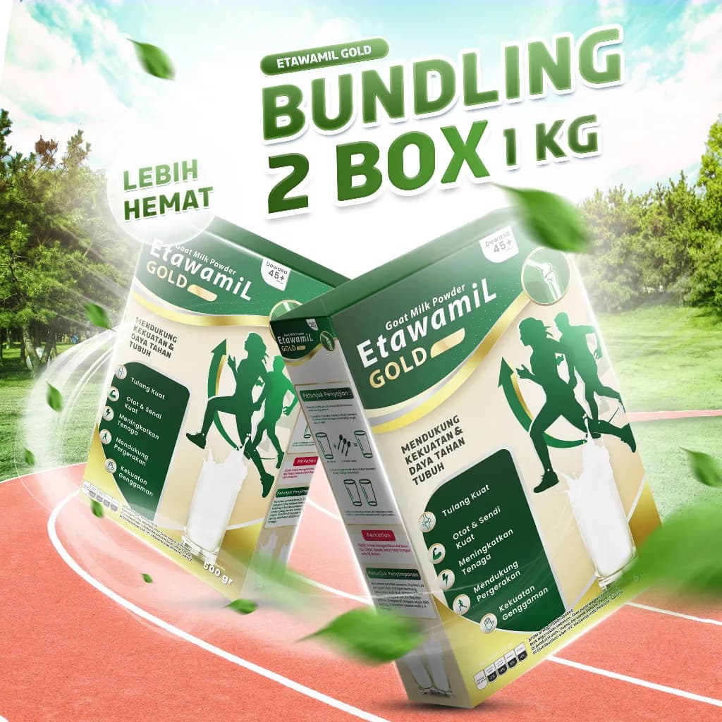ETAWAMIL GOLD Plus Herbal - Susu Nutrisi Atasi Nyeri Tulang & Sendi, Anti Inflamasi 2 Box @ 500 gram, gambar kedua