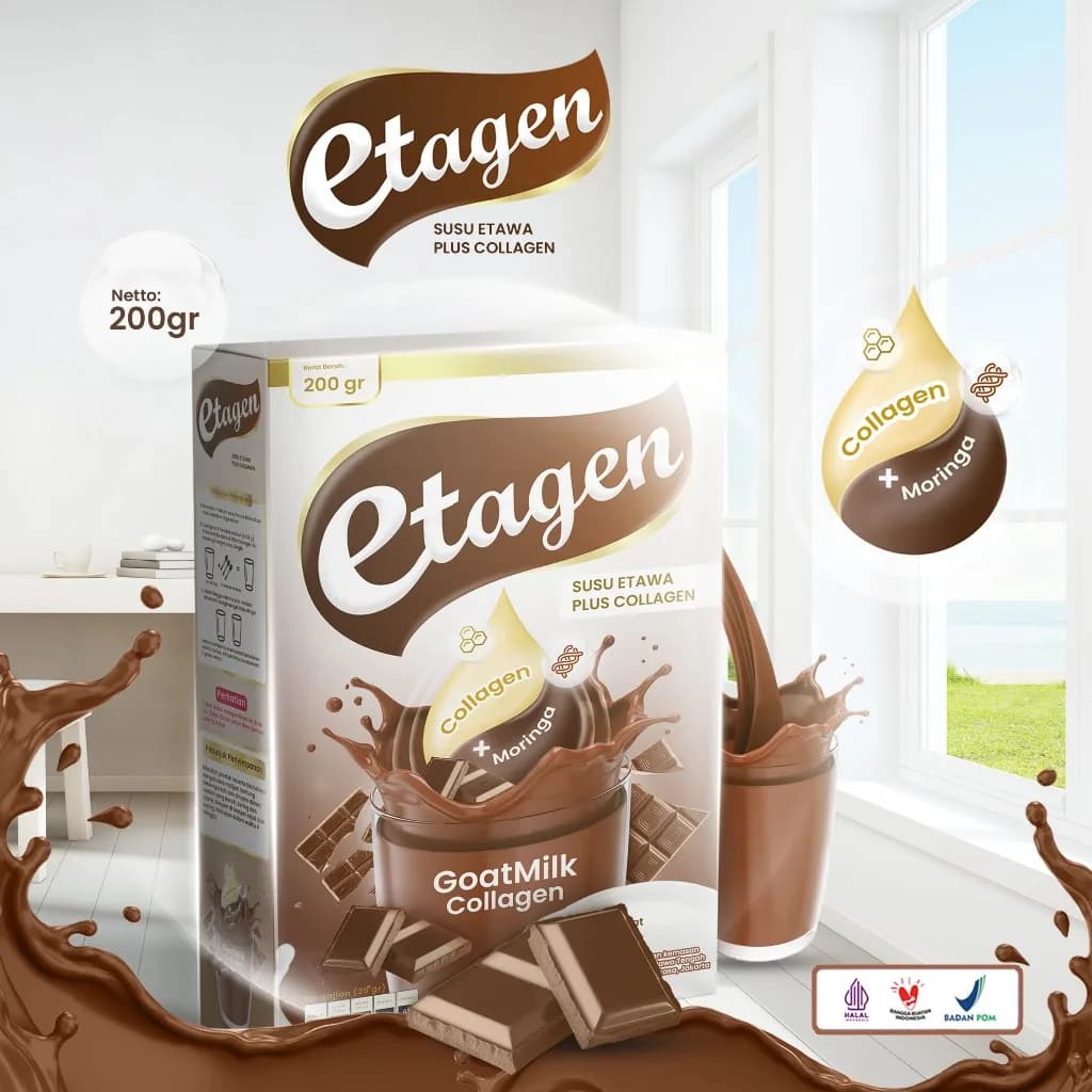 ETAWAMIL ETAGEN Susu Kolagen Rasa Cokelat 200 Gram . ., gambar kedua