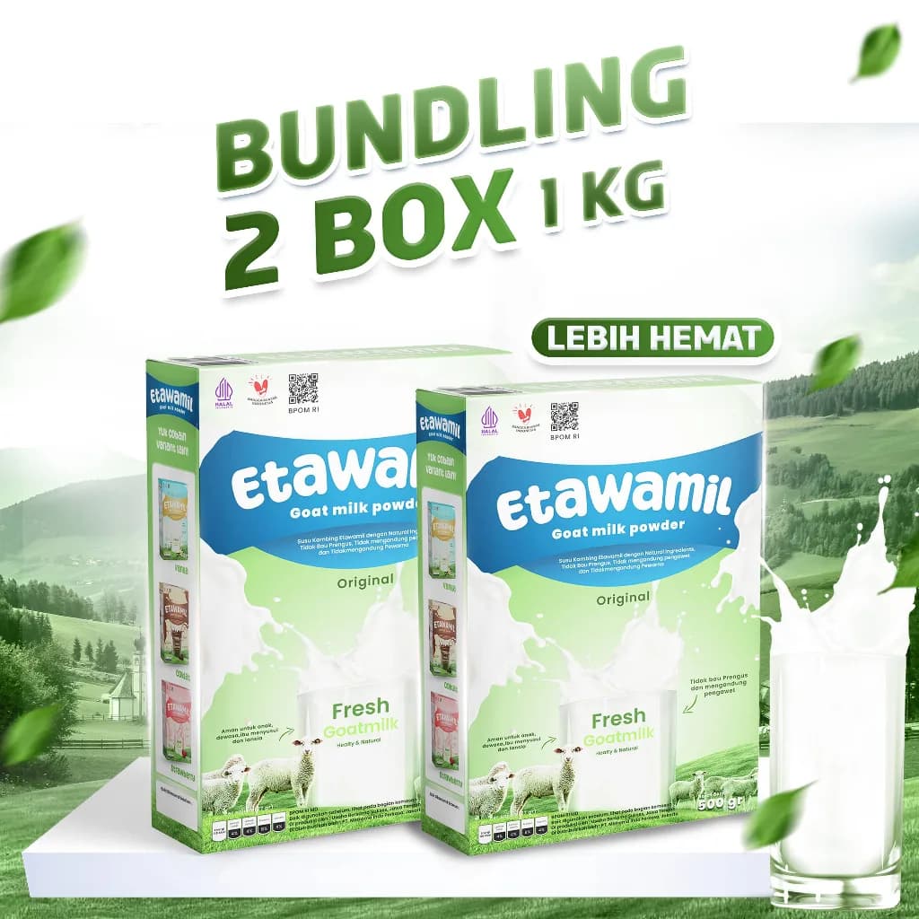 ETAWAMIL - Bundling 2 Box Susu Kambing Etawa Bubuk Rasa Original1 KG, gambar kedua