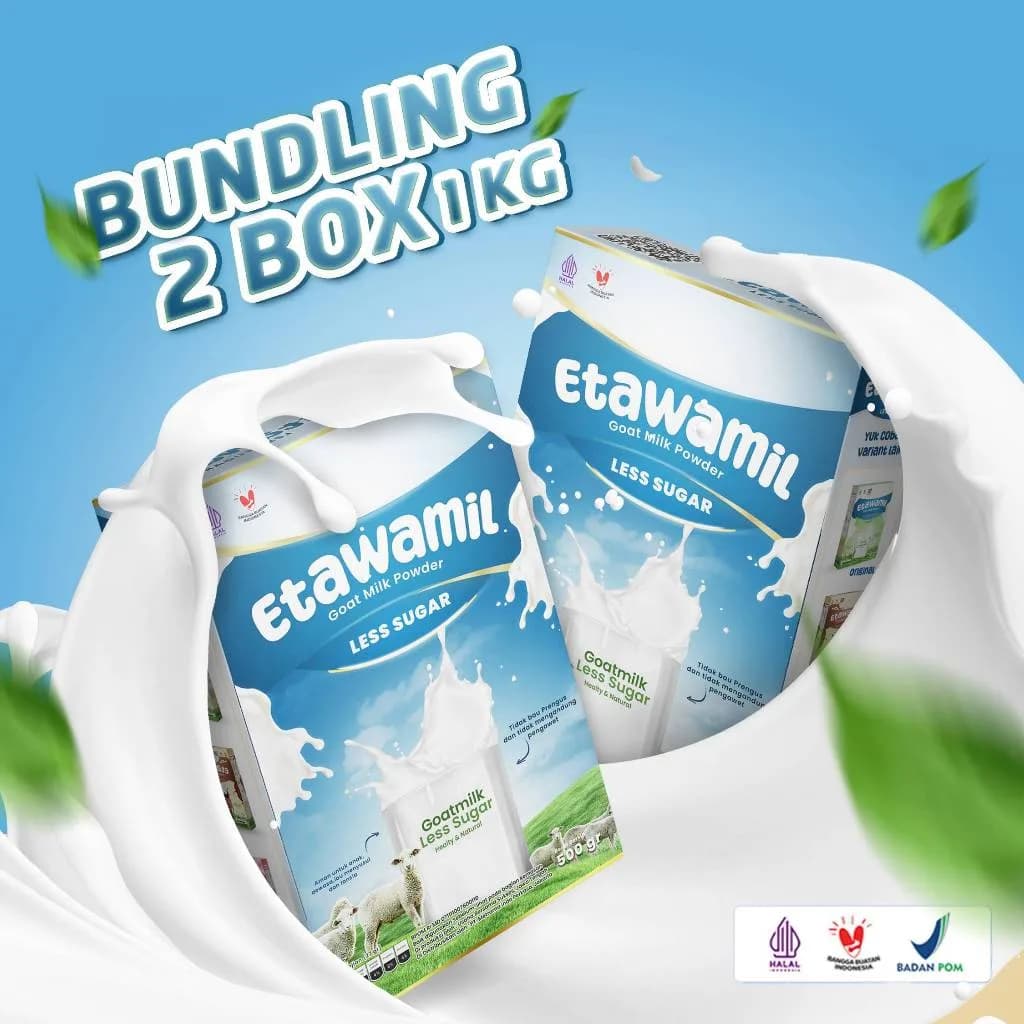 ETAWAMIL - Bundling 2 Box T Susu Kambing Etawa Bubuk Original Rendah Gula 1 KG, gambar kedua
