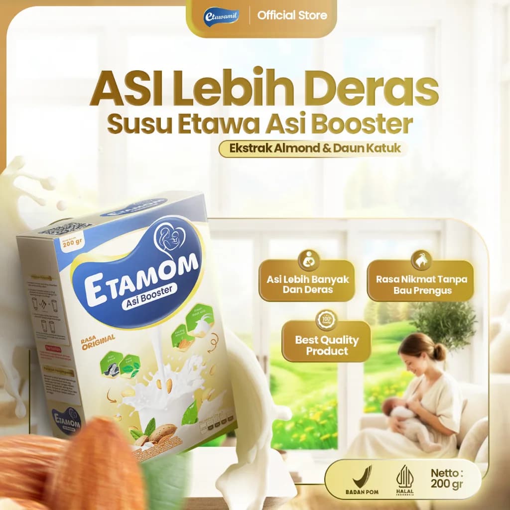 ETAMOM Susu Etawa Almond & Daun Katuk 200g | Nutrisi Ibu Menyusui | Rasa Lezat