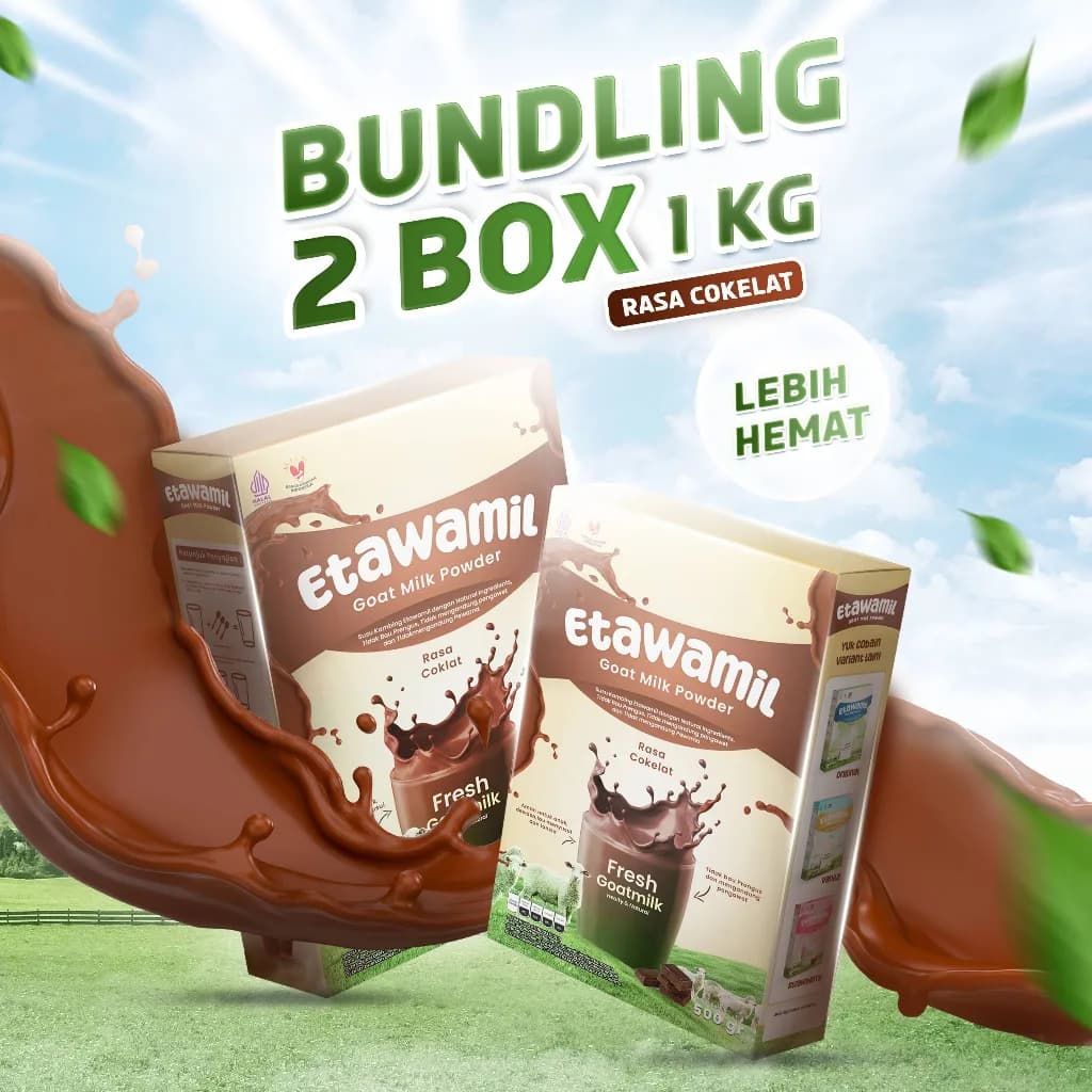 ETAWAMIL Susu Kambing Etawa Cokelat 2 Box @ 500 Gram | Lezat, Bergizi, Disukai Anak & Keluarga, gambar kedua
