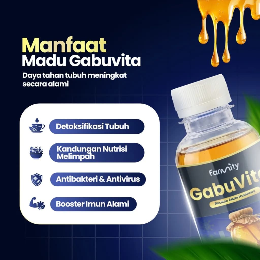 MADU GABUVITA Madu Imun Booster – Madu Murni Racikan Alami untuk Imun Daya Tahan Tubuh, Madu Kesehatan 200gr, gambar kedua