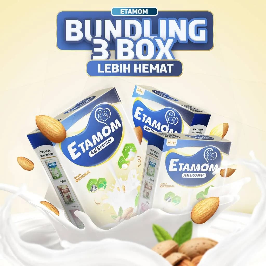 ETAMOM Susu Etawa Almond Katuk 3 Box @ 200 Gram | Susu Nutrisi untuk Ibu Menyusui & Busui, gambar kedua
