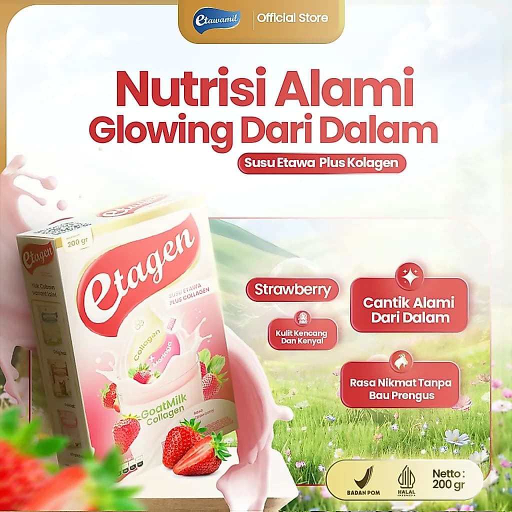 ETAWAMIL ETAGEN Susu Kolagen Rasa Strawberry 200 Gram